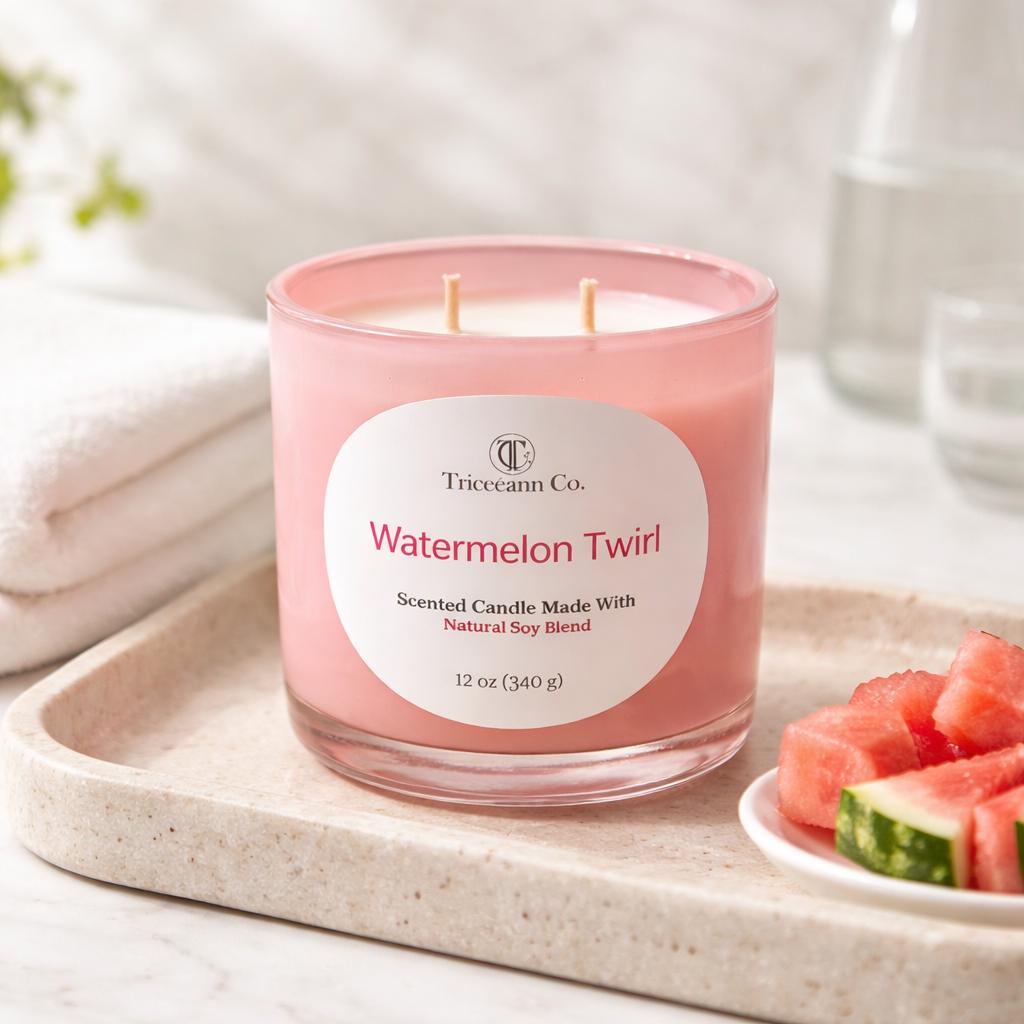 Watermelon Twirl Candle